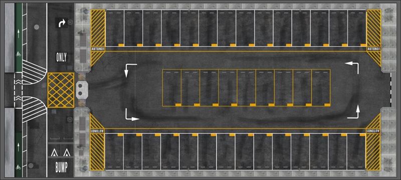  Diorama mô phỏng mặt đường - bãi đỗ xe - pit race in PP cán mờ chống nước bụi bẩn kích cỡ 90x40cm tỉ lệ 1:64 Autono1 DR602 