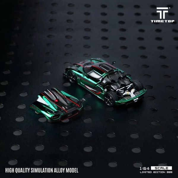  Mô hình xe ô tô Koenigsegg One:1 Metallic Green mở được nắp máy tỉ lệ 1:64 Timetop TT644817 