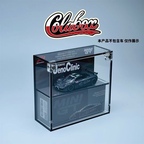  Hộp trưng bày mica cho xe McLaren F1 GTR #59 1995 Le Mans 24Hr Winner Post-Race Weathered MiniGT có khung ảnh tỉ lệ 1:64 Colabox 870 PKC 