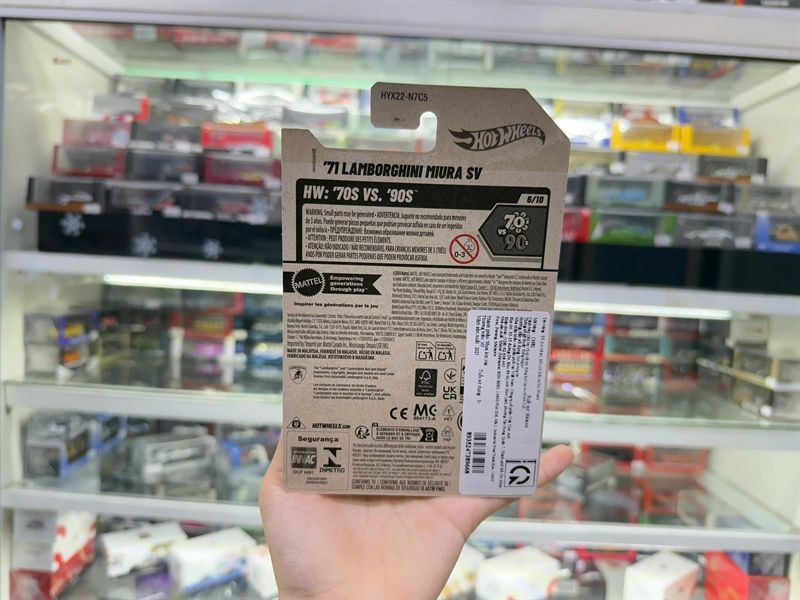  Mô hình xe Lamborghini Miura SV '71 Hotwheels kim loại có bản quyền chính hãng tỉ lệ 1:64 C4982-LAM 