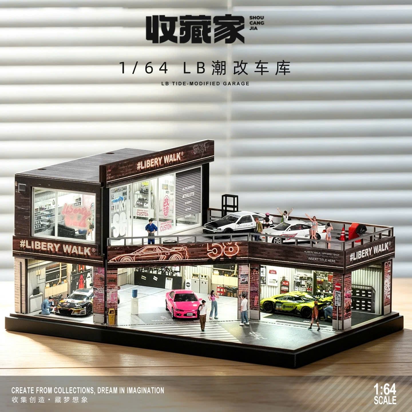  Hộp trưng bày mô phỏng LB Garage tỉ lệ 1:64 Shou Cang Jia SCJ82081 