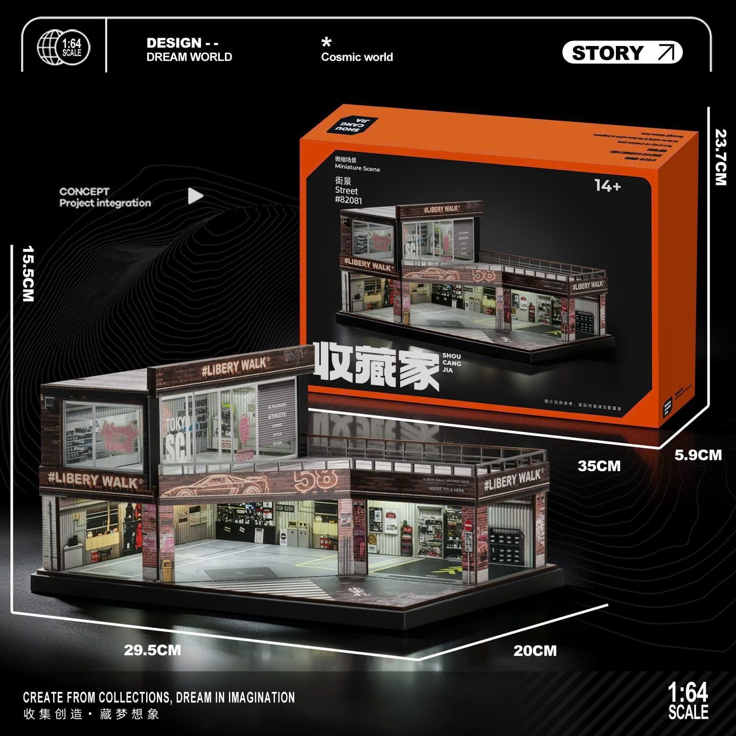  Hộp trưng bày mô phỏng LB Garage tỉ lệ 1:64 Shou Cang Jia SCJ82081 