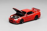  Mô hình xe ô tô Nissan GTR R34 Nismo custom red tỉ lệ 1:64 Motorhelix M63420 