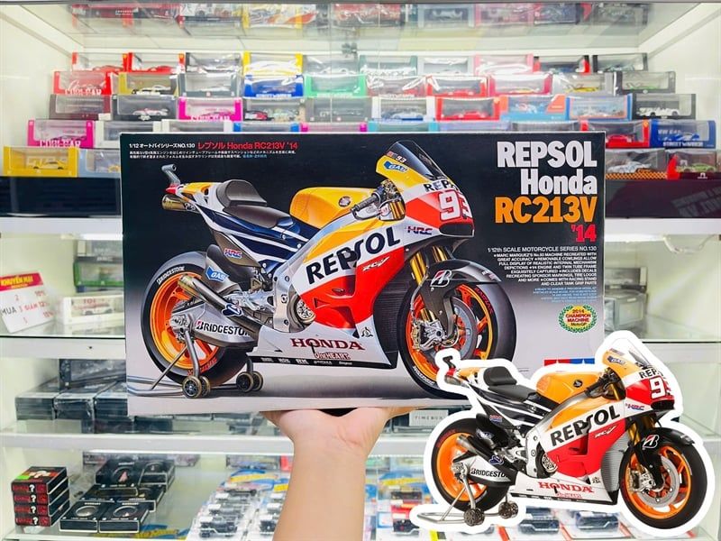  Mô Hình kit Mô tô Honda Repsol RC213V 2014 1:12 Tamiya 14130 