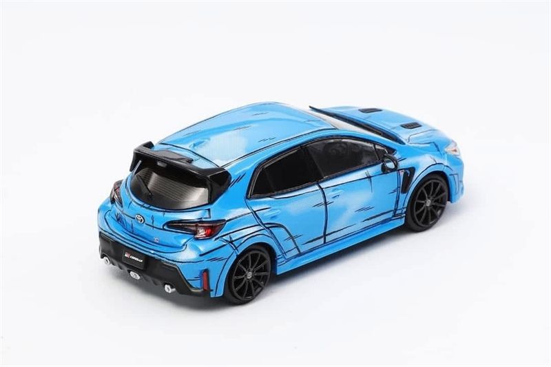  Mô hình xe Toyota GR Corolla Blue Manga(555) Limited 800pcs tỉ lệ 1:64 GCD model OT64651 