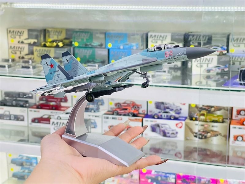  Mô hình máy bay chiến đấu Russia Su-35 BBC POCCNN 04 Blue Camouflage tỉ lệ 1:100 Ns models MBQS013 