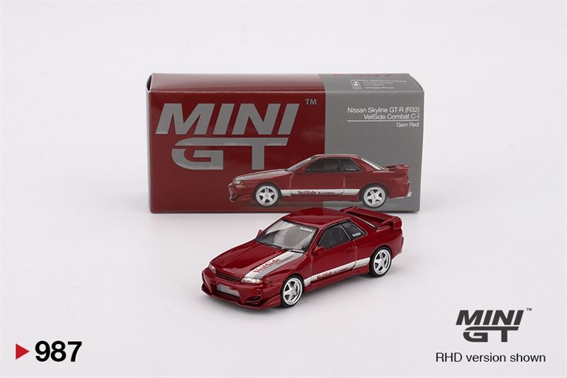  [Hàng Loose] Mô hình xe Nissan Skyline GT-R (R32) VeilSide Combat C-I Gem Red tỉ lệ 1:64 MiniGT MGT00987 