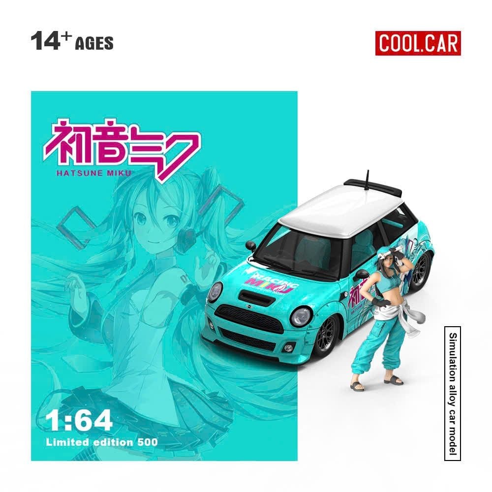  Mô hình xe Mini Cooper custom Hatsune Miku coating simulated limited 500pcs tỉ lệ 1:64 Cool car CC643642 