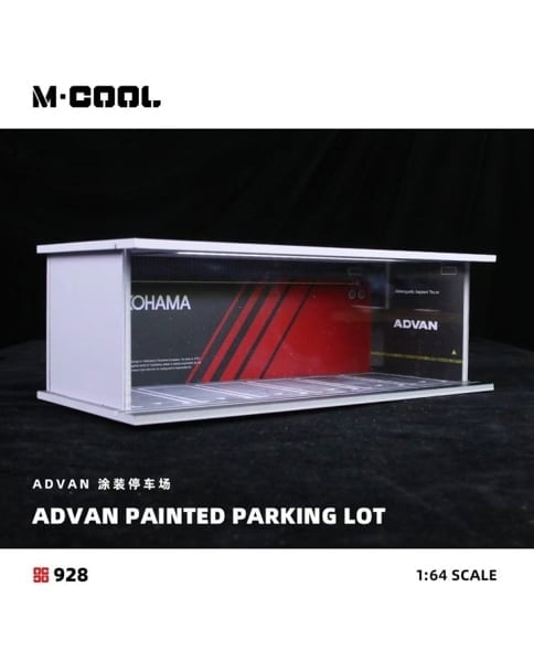  Hộp trưng bày showroom Advan racing kích thước 30x13.3 x10cm có đèn - có mica chắn bụi chống nước tỉ lệ 1:64 M-cool MoreArt 