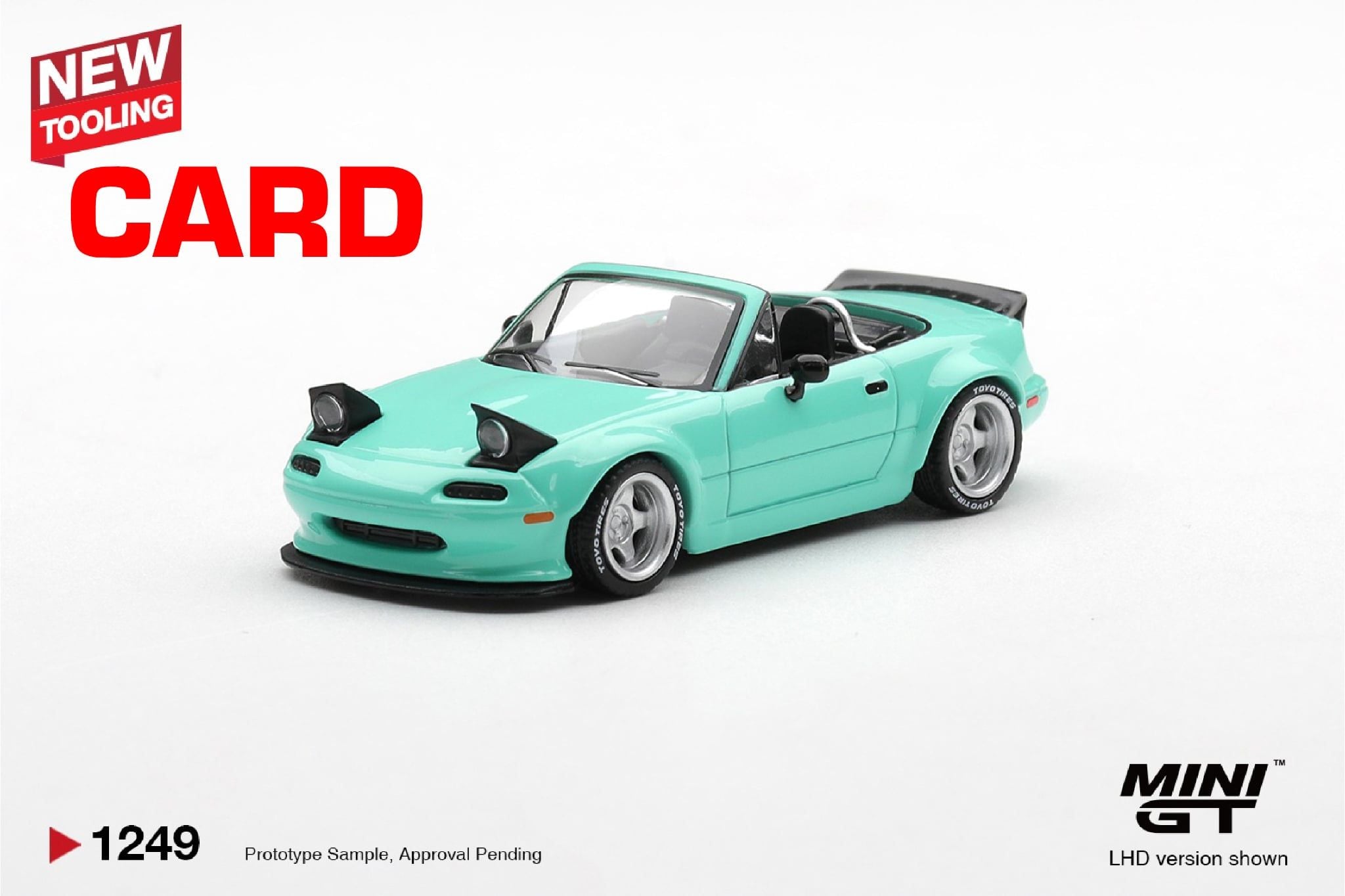  Mô hình xe Mazda MX-5 (NA) Pandem Mint Green bản card tỉ lệ 1:64 MiniGT MGT01249 