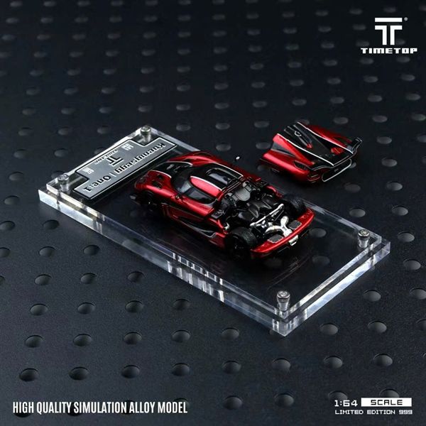  Mô hình xe ô tô Koenigsegg One:1 Metallic Red mở được nắp máy tỉ lệ 1:64 Timetop TT644812 