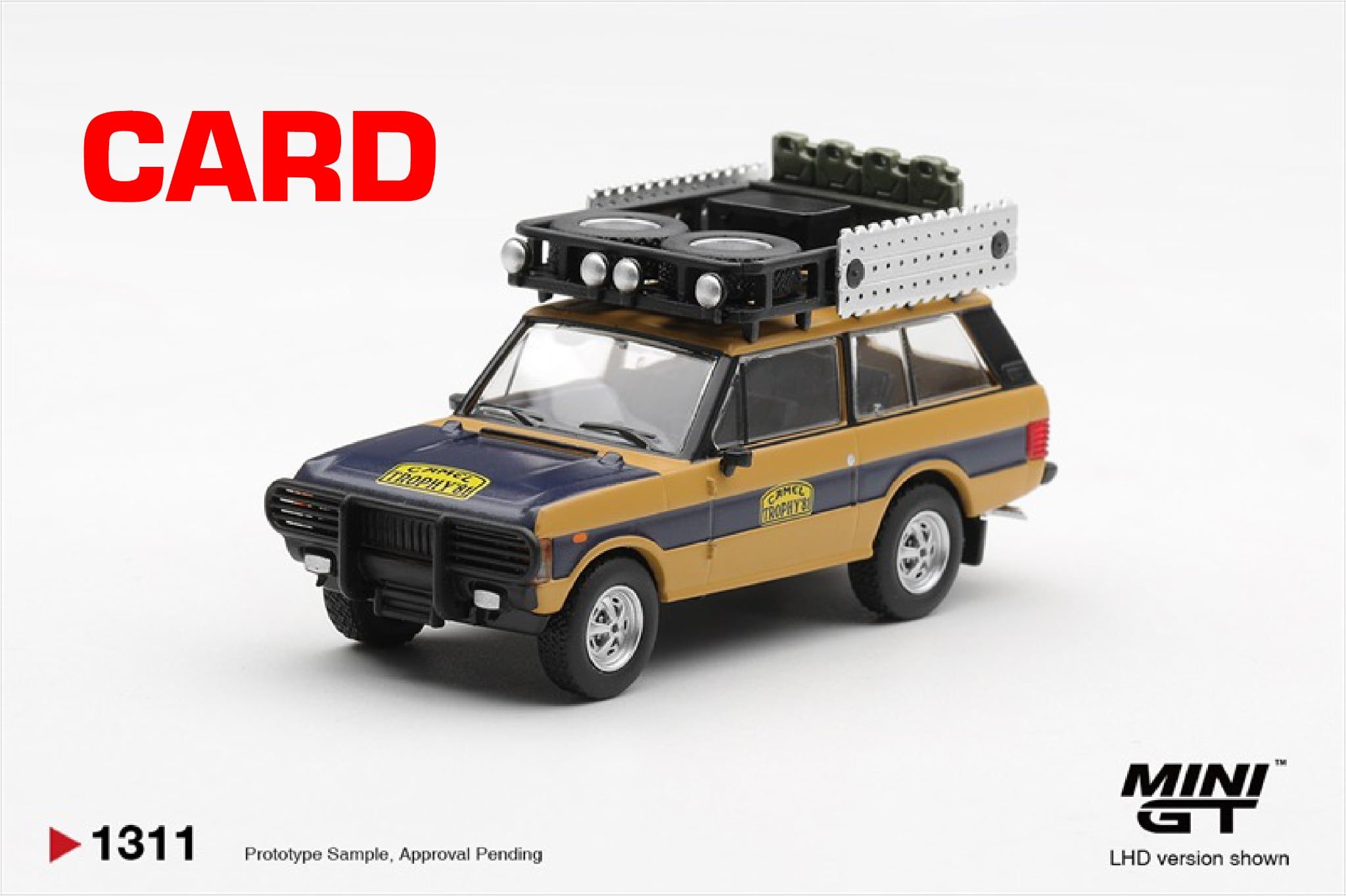  Mô hình xe Range Rover 1981 Camel Trophy Sumatra N.Sudmann & F.Hofmann bản card tỉ lệ 1:64 MiniGT MGT01311 