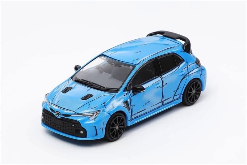  Mô hình xe Toyota GR Corolla Blue Manga(555) Limited 800pcs tỉ lệ 1:64 GCD model OT64651 