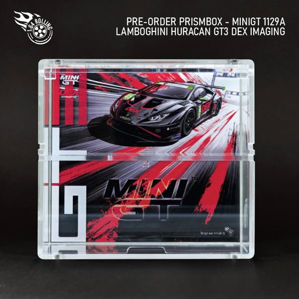  Hộp trưng bày mica mô hình  Lamborghini Huracán GT3 EVO2 No. 45 DEX Imaging 2024 IMSA Daytona 24 Hrs tỉ lệ 1:64 PRISMBOX MN1129 