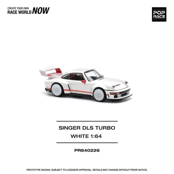  Mô hình xe ô tô Porsche Singer DLS turbo (Track) white tỉ lệ 1:64 Poprace PR640226 