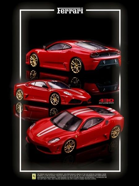 Mô hình xe Ferrari F430 Scuderia Coupe tỉ lệ 1:64 Little Hunter OT64625 