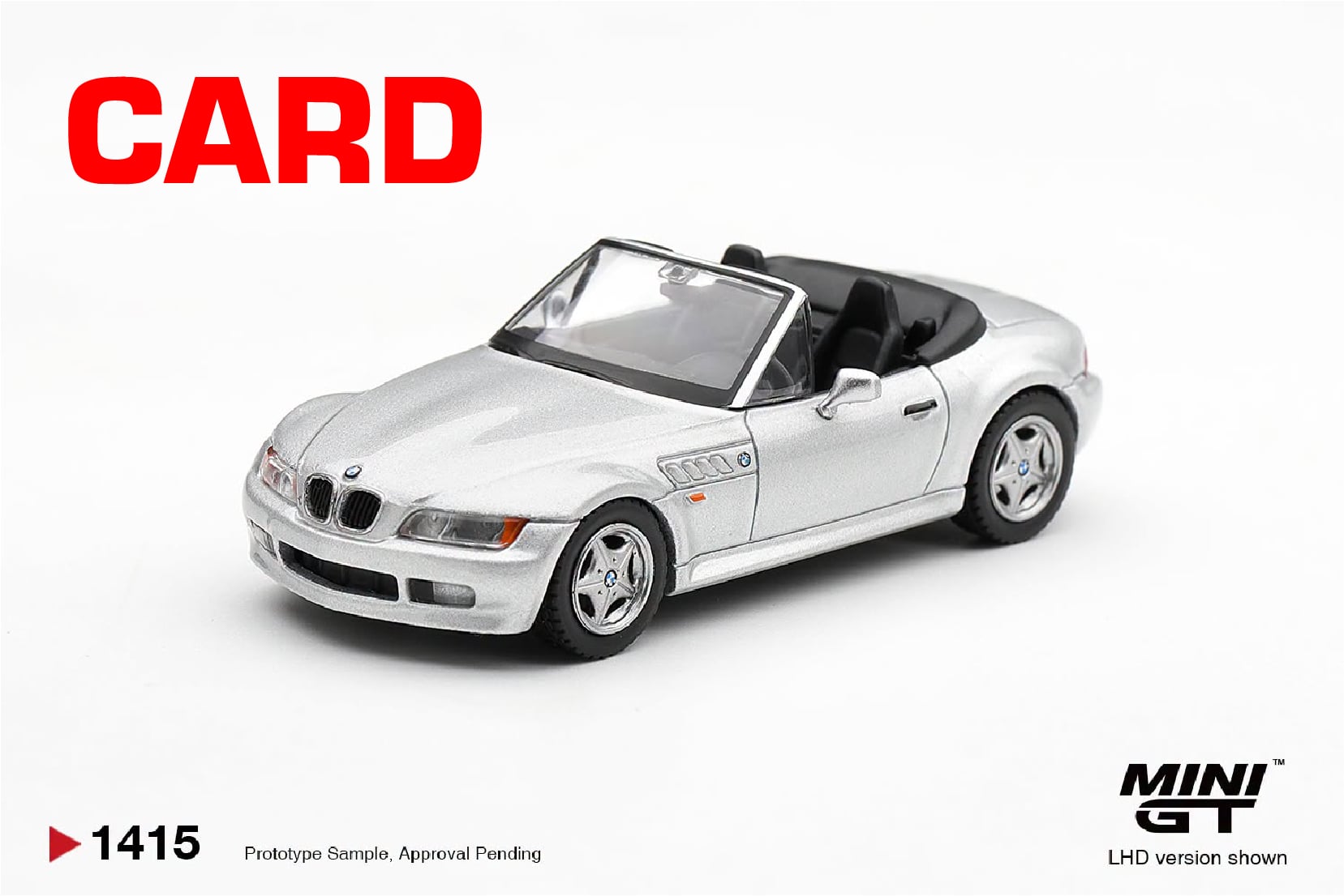  Mô hình xe BMW Z3 Titanium Silver tỉ lệ 1:64 MiniGT bản Card MGT01415 