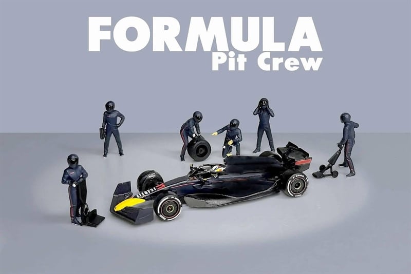  Set mô hình nhân vật figure F1 Formular Team Blue kim loại tỉ lệ 1:64 American Diorama AD-2442 
