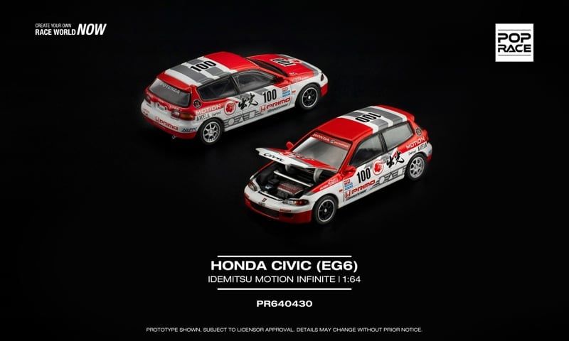  Mô hình xe Honda Civic (Eg6) - Idemitsu Motion Infinite tỉ lệ 1:64 Pop Race PR640510 