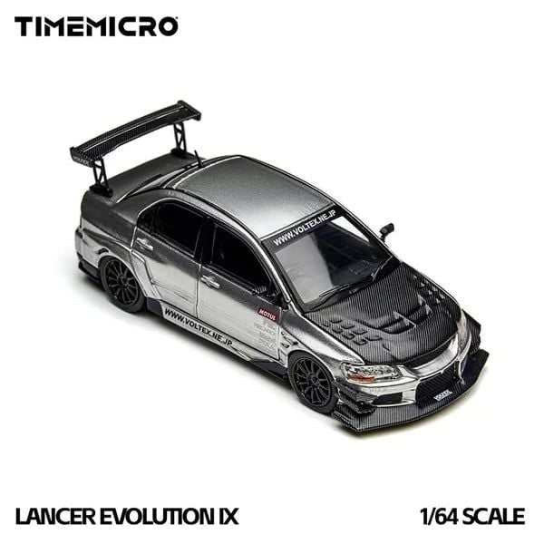  Mô hình xe Mitsubishi EVO 9 LANCER EVOLUTION Silver Open-Top tỉ lệ 1:64 Time micro TM800213 