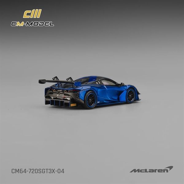  Mô hình xe Mclaren 720SGT3X Aurora Blue tỉ lệ 1:64 CM Model CM64-720SGT3X-04 