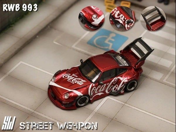  Mô hình xe Porsche RWB 993 Coca Cola Livery (2 Versions) tỉ lệ 1:64 Street Weapon model OT64745 