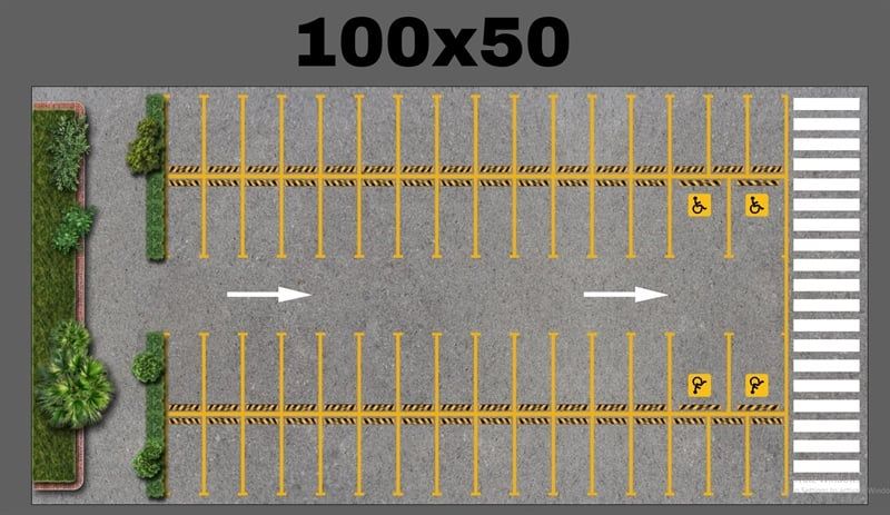  Phụ kiện thảm sa bàn chống trượt mô phỏng diorama bãi đỗ xe/ Parking lot kích thước 100x50cm cho mô hình xe 1:64 Autono1 PT016 