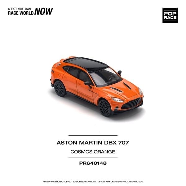  Mô hình xe Aston Martin DBX 707 cosmos orange tỉ lệ 1:64 Poprace PR640148 