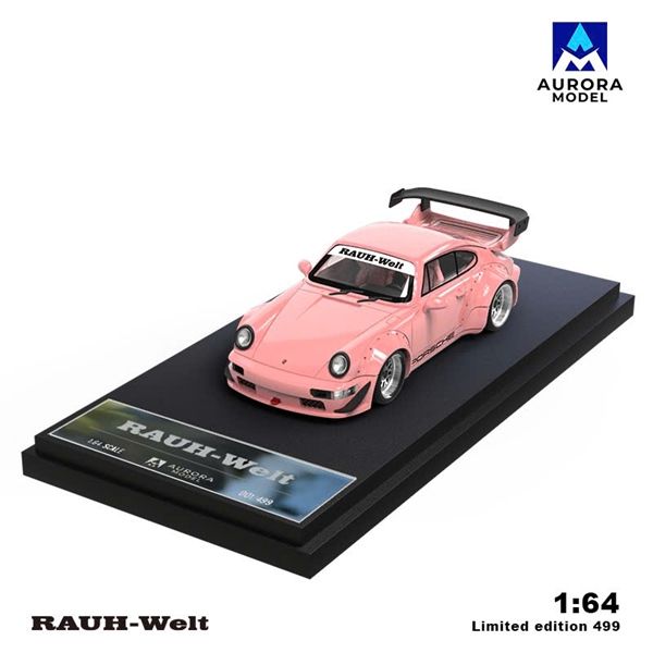  Mô hình xe Porsche Rauth Welt RWB946 Pink limited 499pcs tỉ lệ 1:64 Aurora model AM640880 