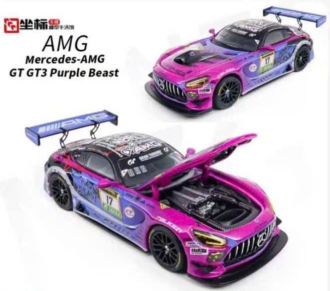  Mô hình xe Mercedes AMG GT3 EVO Purple Beast #17 tỉ lệ 1:64 KILO Work OT64947 