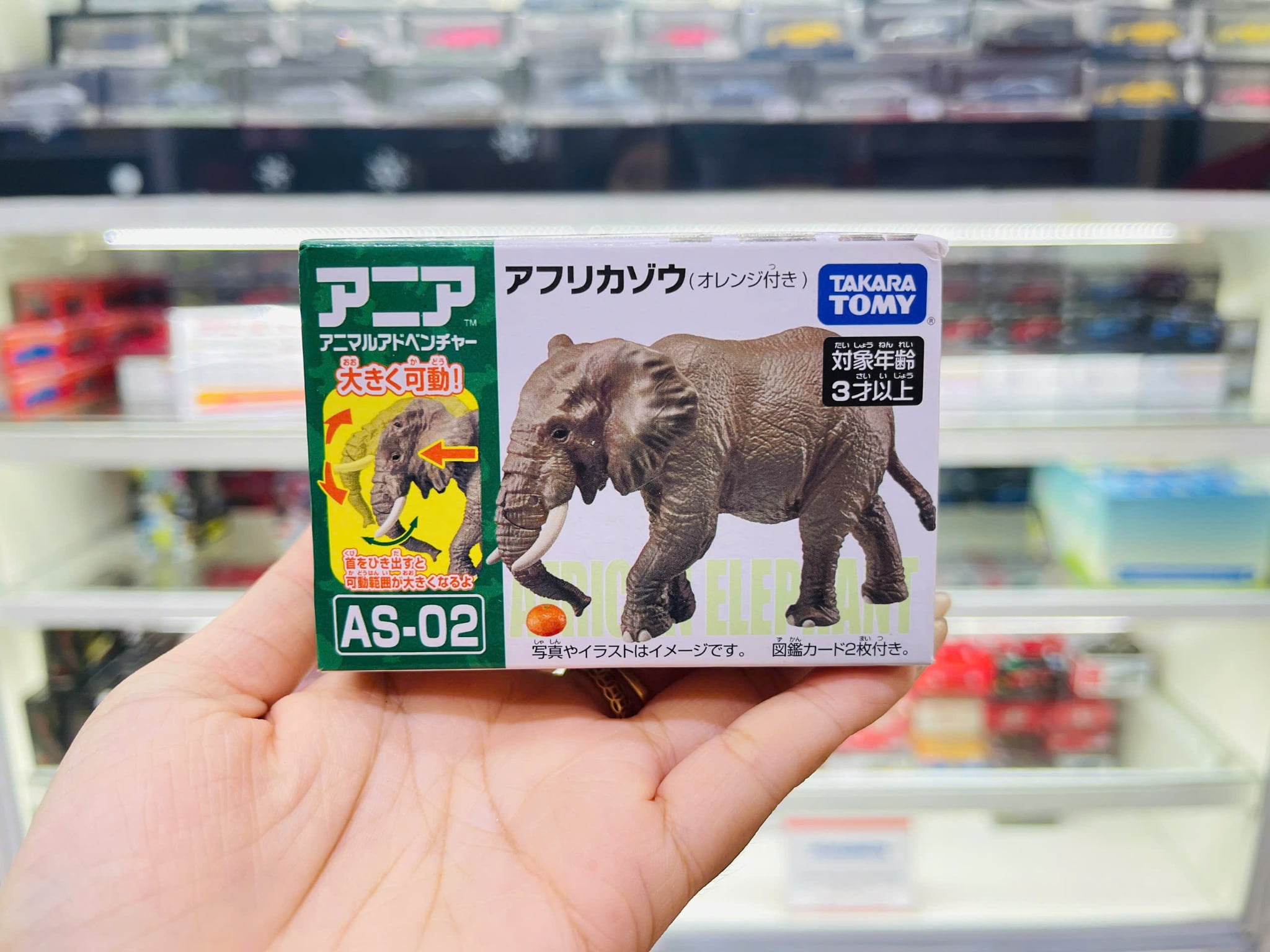  Mô hình động vật hoang dã voi Châu Phi African Elephants (With orange) ANIA AS-02 Takara Tomy 160564 