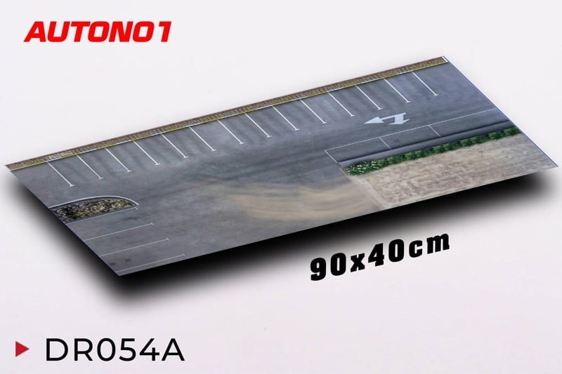  Diorama mặt đường bãi đậu xe in PP cán mờ chống nước bụi bẩn dành cho xe mô hình 1:64 có kích thước 90x40cm Autono1 DR054 