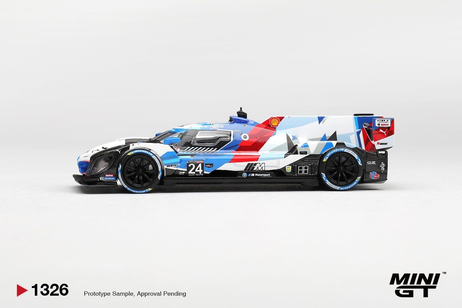  Mô hình xe BMW M Hybrid V8 GTP #24 BMW M Team RLL 2024 IMSA Daytona 24 Hrs tỉ lệ 1:64 MiniGT MGT01326 