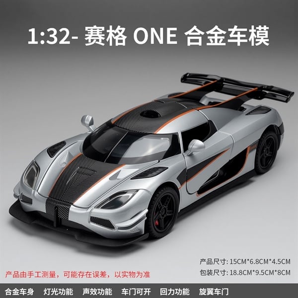  Mô hình xe Koenigsegg One:1 mở full open - đánh lái được tỉ lệ 1:32 Chezhi CZ32663 