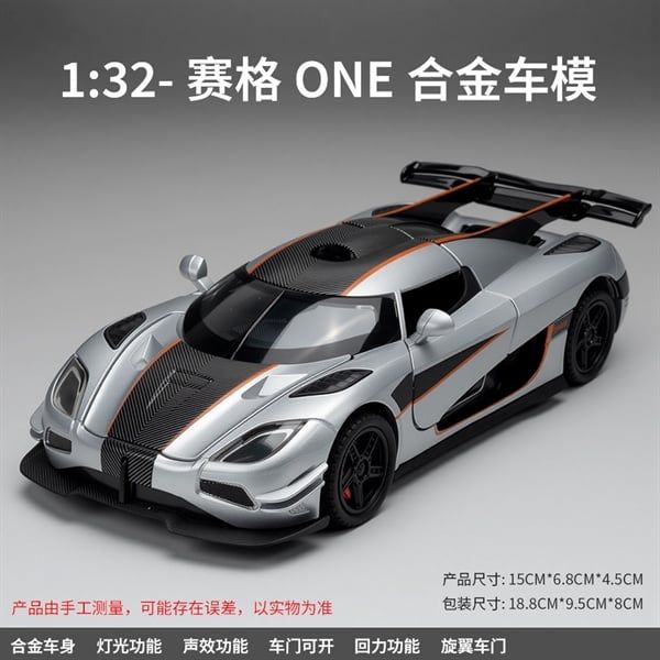  Mô hình xe Koenigsegg One:1 mở full open - đánh lái được tỉ lệ 1:32 Chezhi CZ32663 