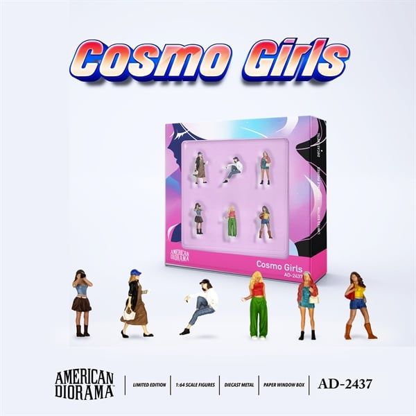  Set mô hình nhân vật figure Cosmo Girls kim loại tỉ lệ 1:64 American Diorama AD-2437 