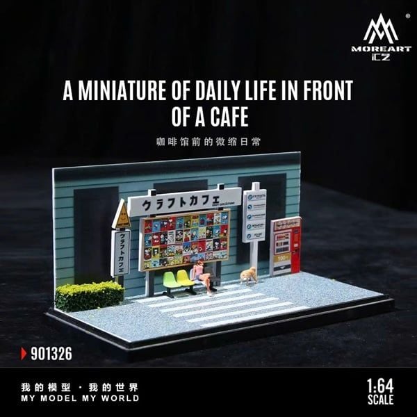  Hộp trưng bày mô phỏng Café Front Miniature Daily Scene tỉ lệ 1:64 MoreArt MO901326 