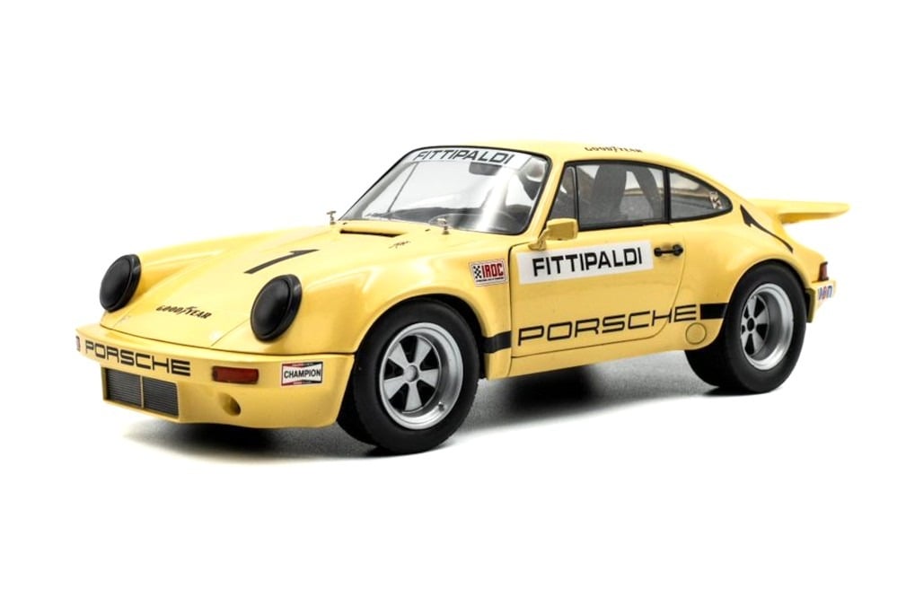  Mô hình xe ô tô Porsche 911 ROC - IROC Riverside 1974 #1 Fittipaldi tỉ lệ 1:18 Solido model S1810703 
