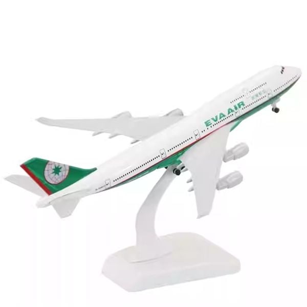  Mô hình máy bay EVA AIR Boeing B747 20cm có bánh xe MB20146 