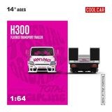 Mô hình xe tải thớt trượtH300 Flatbed Transport Trailer Iron Maiden White & Pink Paint Scheme tỉ lệ 1:64 Coolcar CC647230 