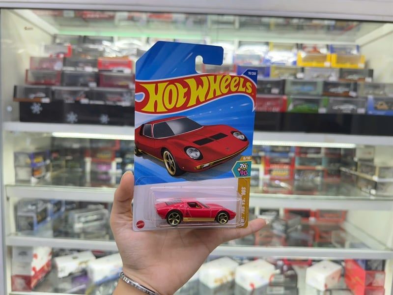  Mô hình xe Lamborghini Miura SV '71 Hotwheels kim loại có bản quyền chính hãng tỉ lệ 1:64 C4982-LAM 