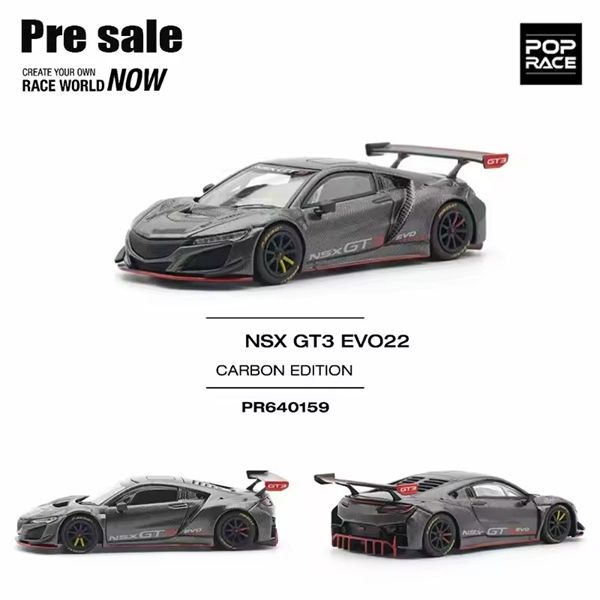  [Hàng Loose] Mô hình xe ô tô Honda NSX GT3 EVO 22 full carbon tỉ lệ 1:64 Pop RacePR640159 