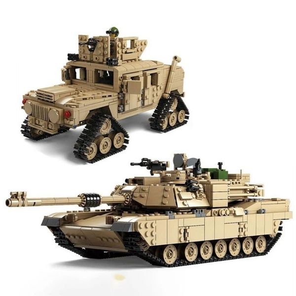  Mô hình lắp ghép xe tăng Military tank M1A2 chuyển đổi 2 dạng 801 mảnh LY23 LG051 