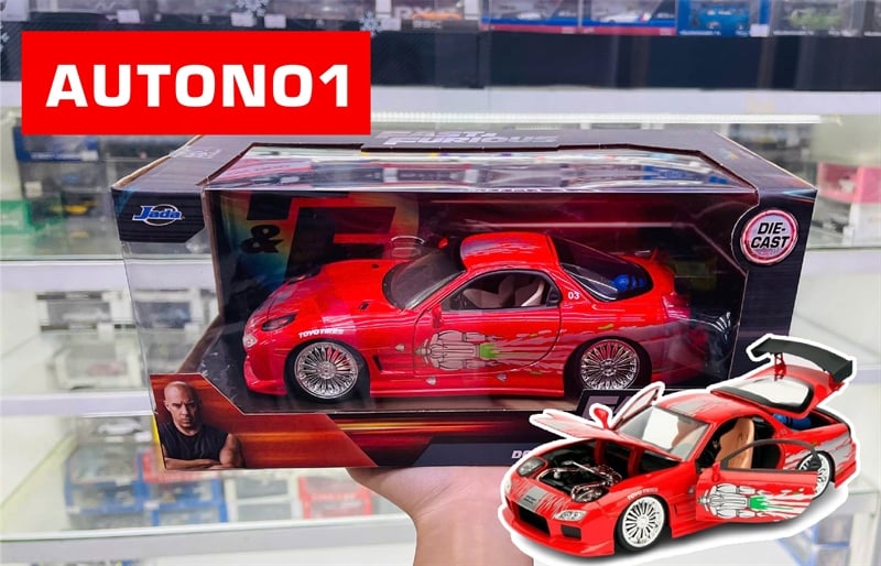  Mô hình xe Fast & Furious Dom's 1993 Mazda RX-7 tỉ lệ 1:24 Jda Toys 98338 