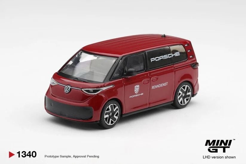  Mô hình xe Volkswagen ID. Buzz Porsche Renndienst bản card tỉ lệ 1:64 MiniGT MGT01340-BL 