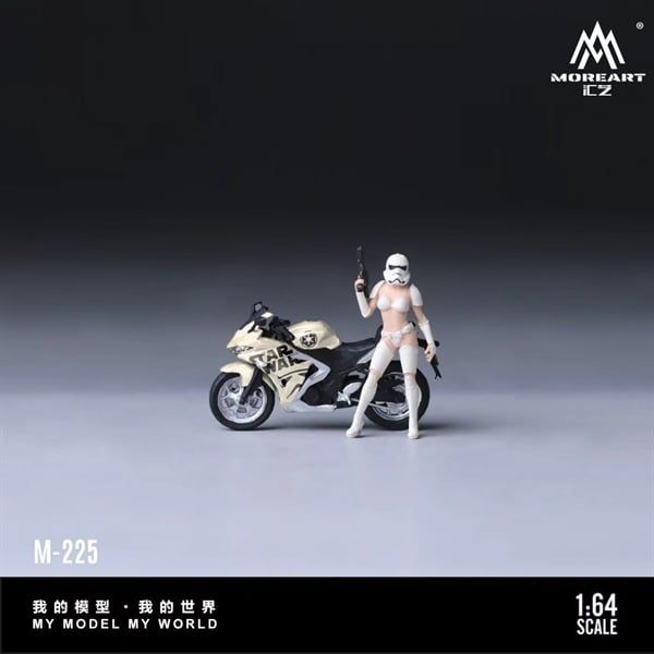  Mô hình nhân vật figure và xe Yamaha YZF-R3 Star Wars resin tỉ lệ 1:64 MoreArt MO222225 