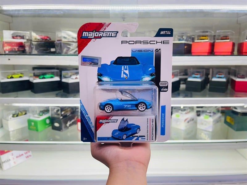  Mô hình xe Porsche Vision Grand Turismo blue card tỉ lệ 1:64 Majorette 8502101001 