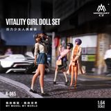  Mô hình set nhân vật 3 cô gái Vitality Girl Doll Set Simulation Resin Model tỉ lệ 1:64 More Art MO223065 