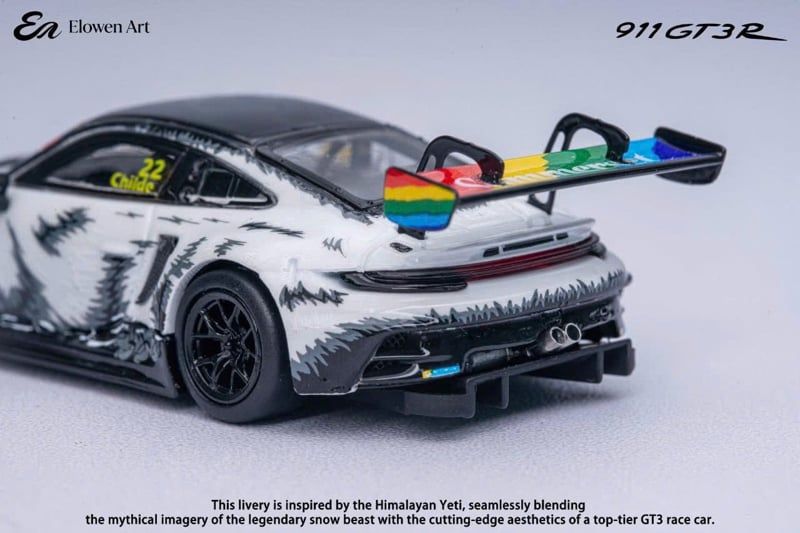  Mô hình xe Porsche 911 GT3 Himalayan Yeti Livery Limited 500 pcs tỉ lệ 1:64 Elowen Art OT64828 