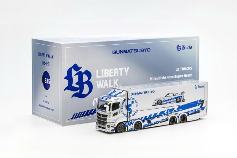  LB-TRUCKS Mitsubishi Fuso Super Great SILVER TAS version tỉ lệ 1:64 GCD 